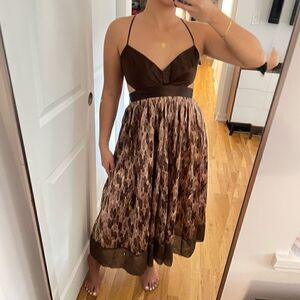 Silk cutout dress 